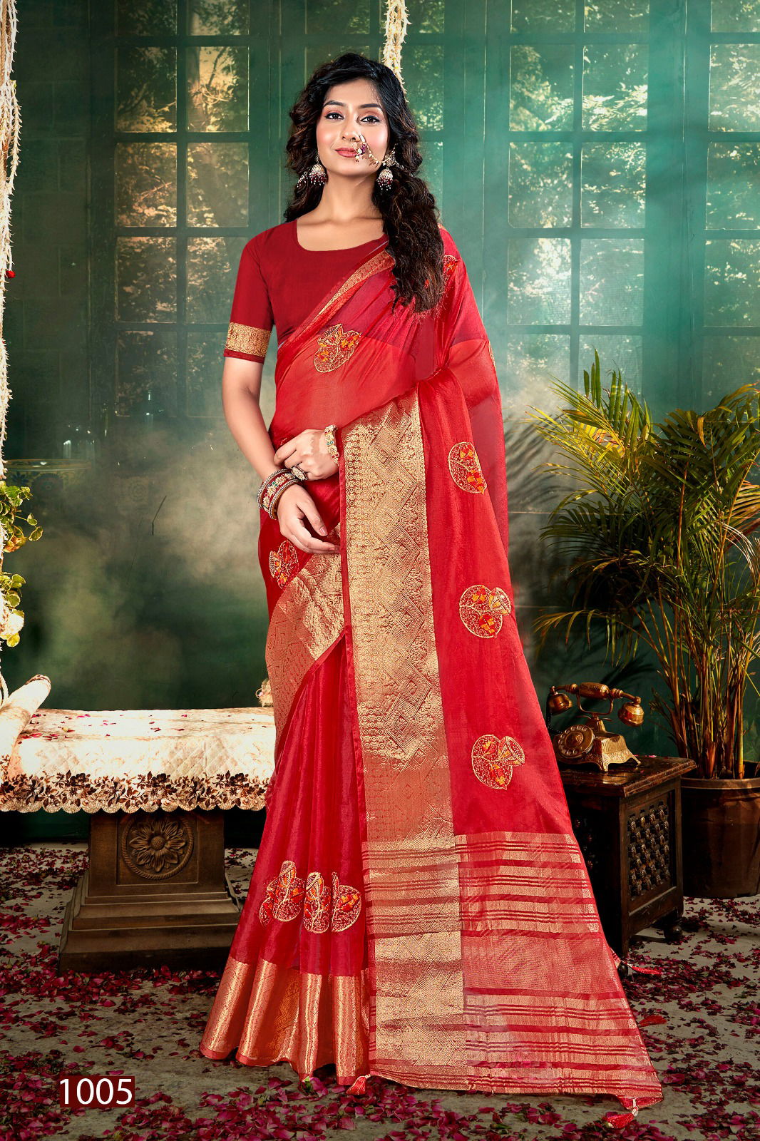 Lailla Vol 1 By Saroj Embroidery Organza Party Wear Sarees Wholesalers In Delhi
